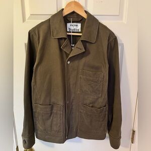 Acne Studios Omar Twill Chore Jacket in Olive